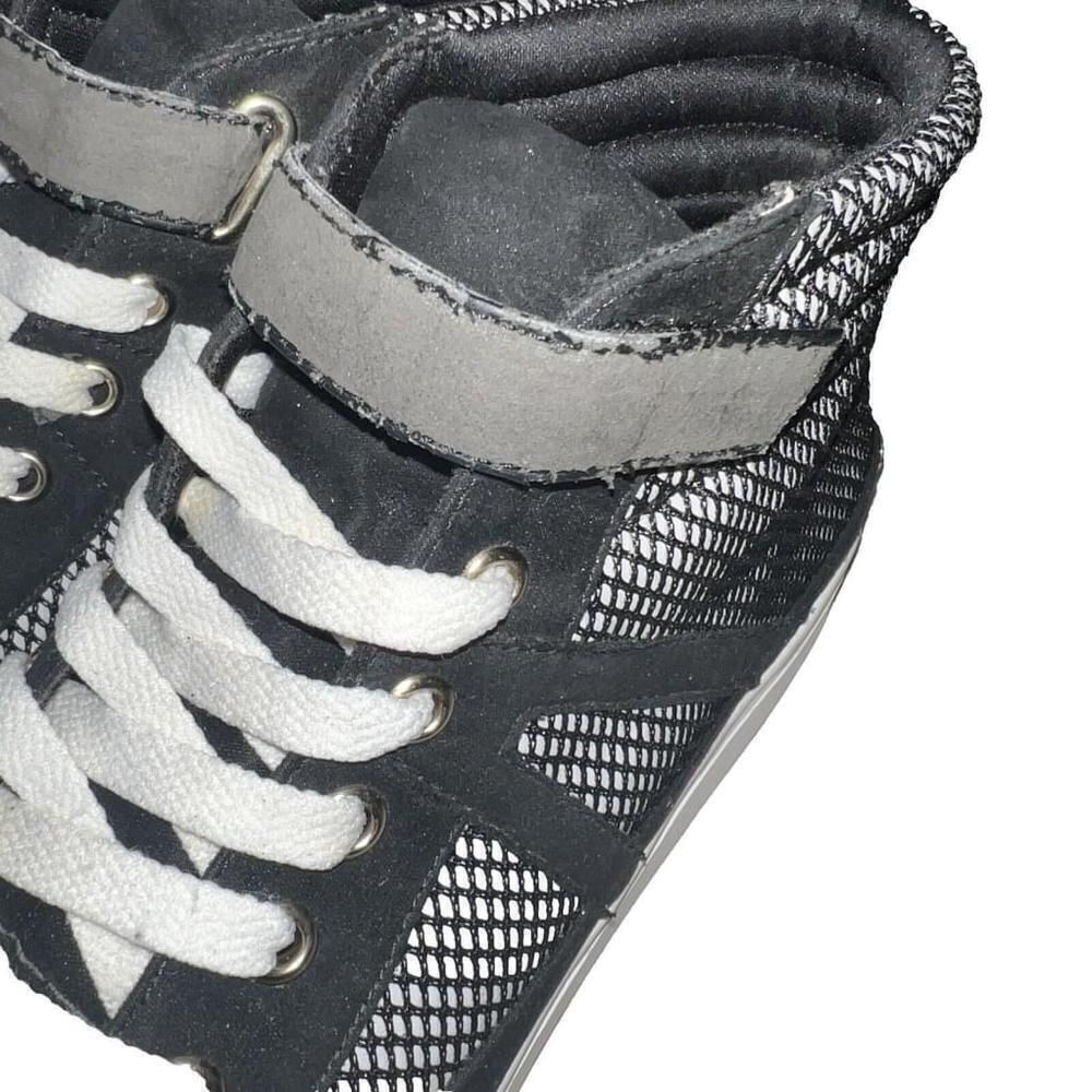 Women's Juicy Couture Chester High Top Fashion Sneakers Shoes Black White Sz 9 - Picture 6 of 7